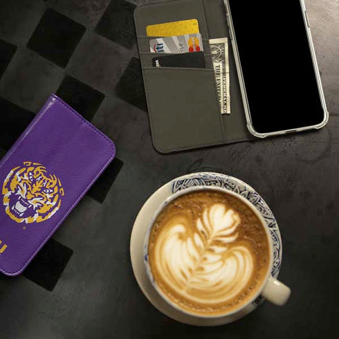 LSU Purple Tiger Mascot iPhone 15 Pro Folio Case